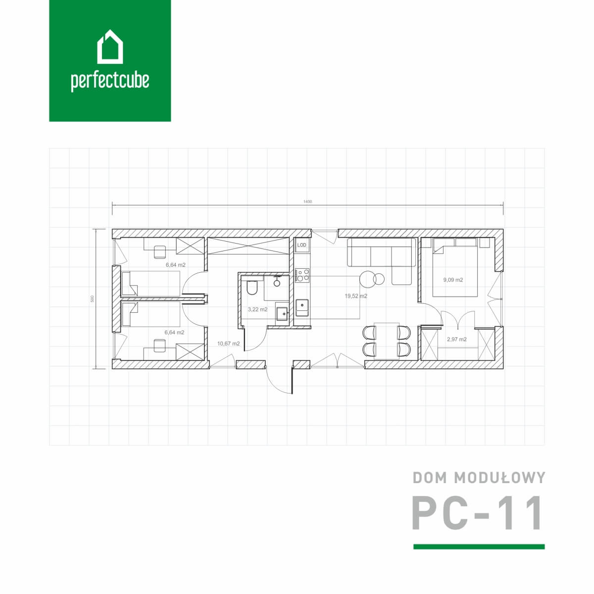 rzuty dom modułowy PC-11.1