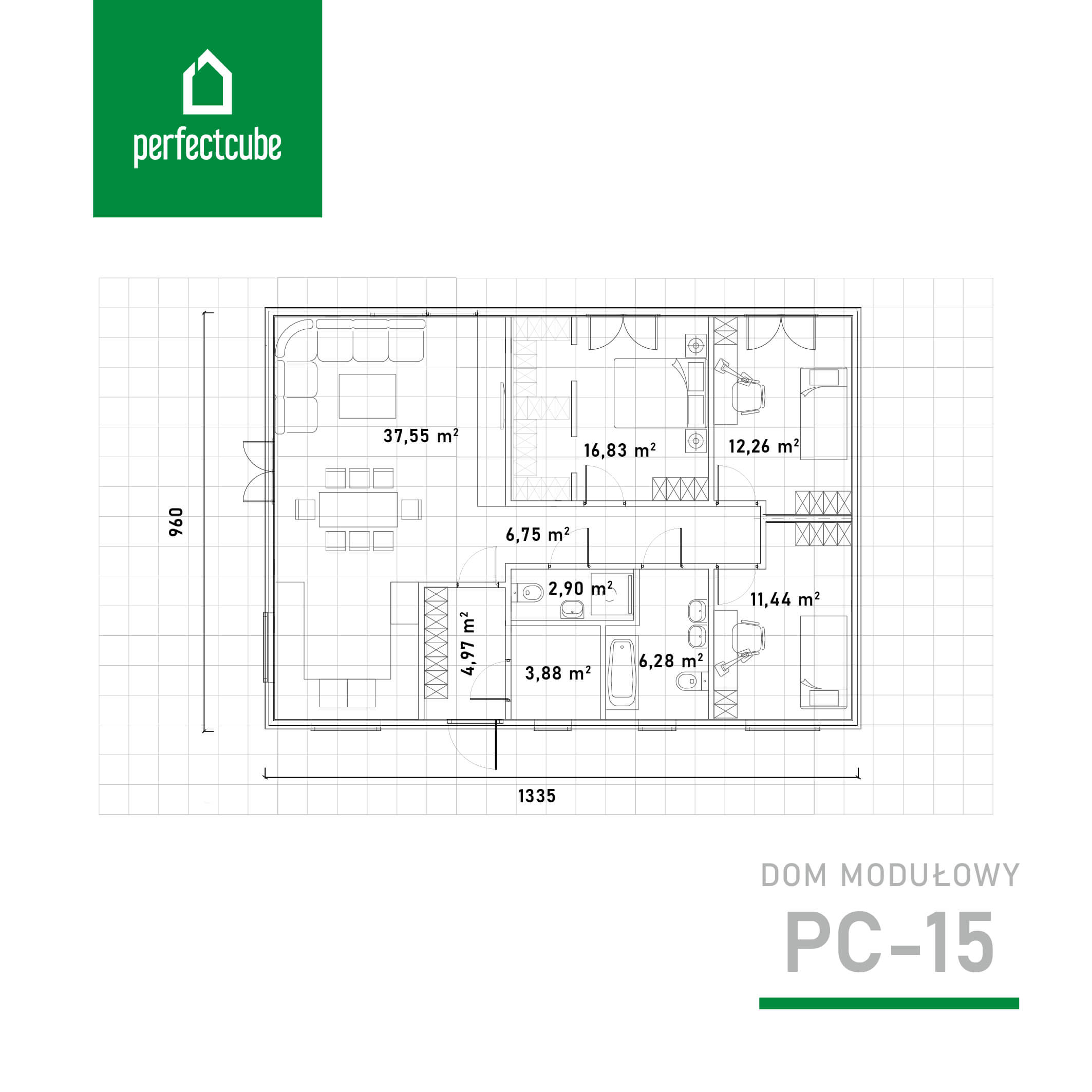rzut dom modułowy PC-13