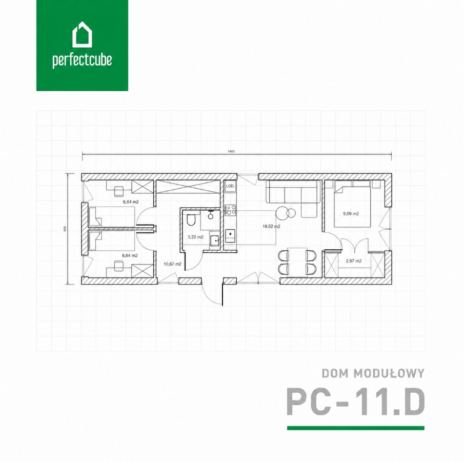 rzuty dom modułowy PC-11.1